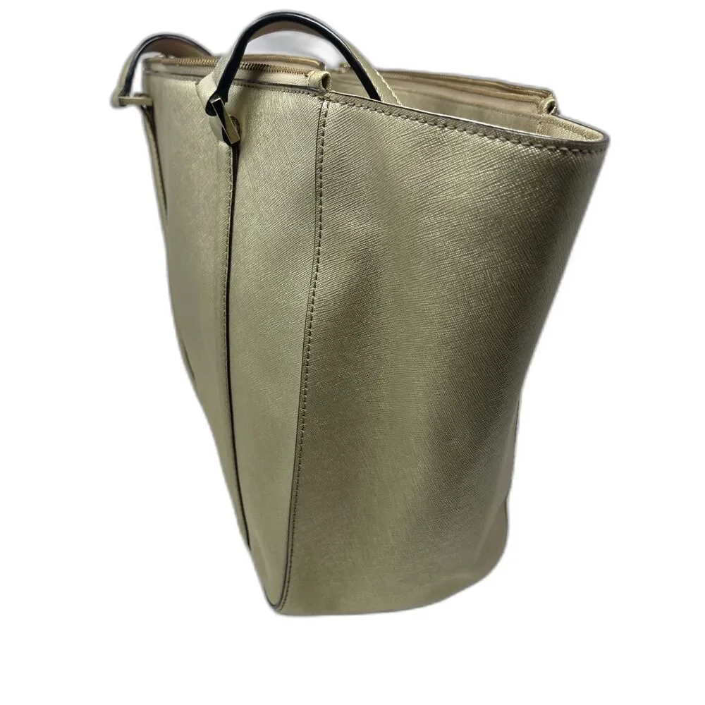 Kate Spade Newbury Lane Large Tote Handbag MSRP $325 Gold Saffiano Leather Bag